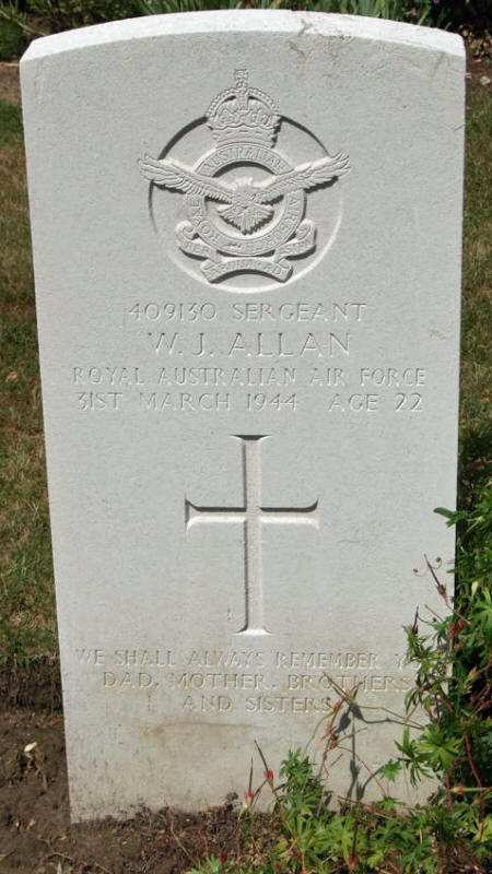 Sgt William James Allan<br /><br /><br />died on active duty - 31.3.1944